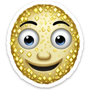 Emoji with eyes in form of diamonds and tongue in form of money sticker