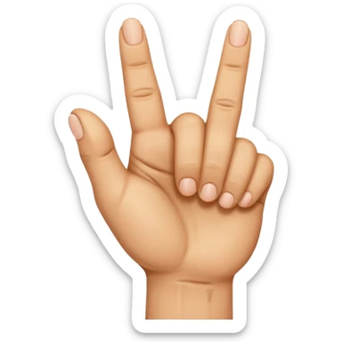 A fisted hand with the thumb between the index finger and middle finger sticker