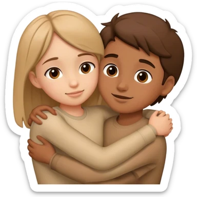 Girl and voy hug sticker