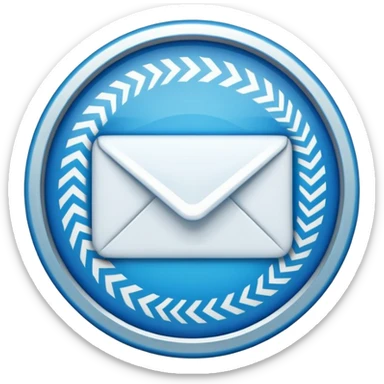 email verification badge emoji in a blue  circular or oval shapes with zigzag edges sticker