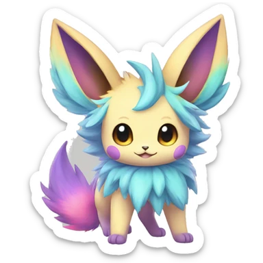 Colorful Kawaii Eeveelution-Cute-Pokémon-fusion full body sticker