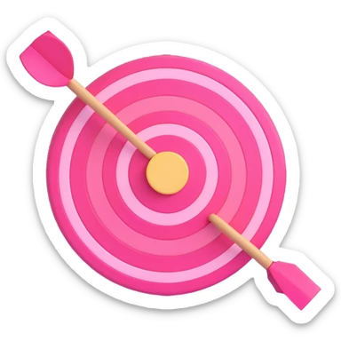 pink bullseye, 3D style, matte texture, subtle highlights sticker