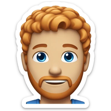 man with short red hair short beard blue eyes sticker