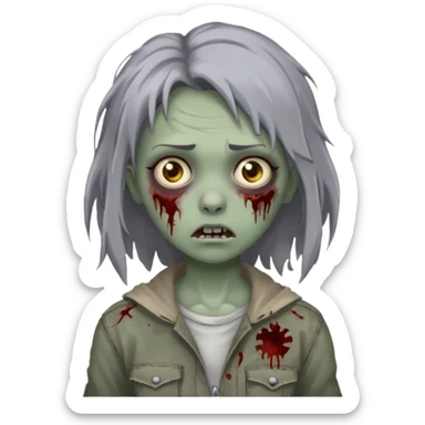 uma garota zumbi de cabelos médios perto sticker