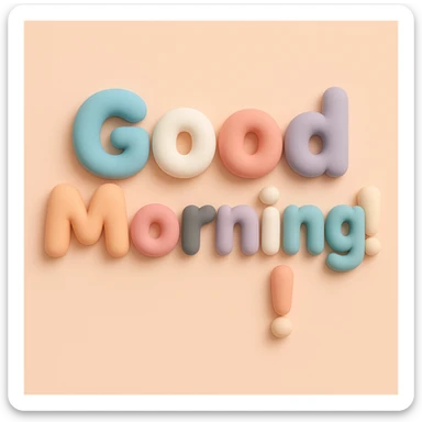 ”Good Morning!” in mochi style sticker
