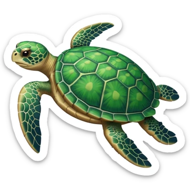 sea turtle, front view  sticker