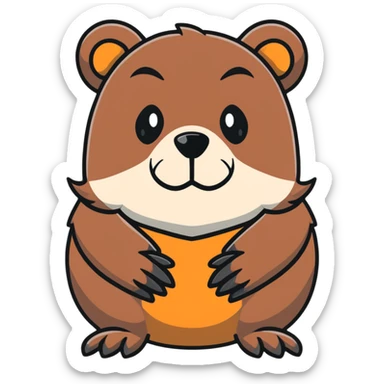 brutal beaver with a black beard sticker