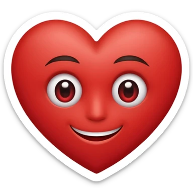 corazon de caricatura, amable, alegre, romantico, que tenga bracitos, ojos y sonrisa, que sea imperfecto sticker