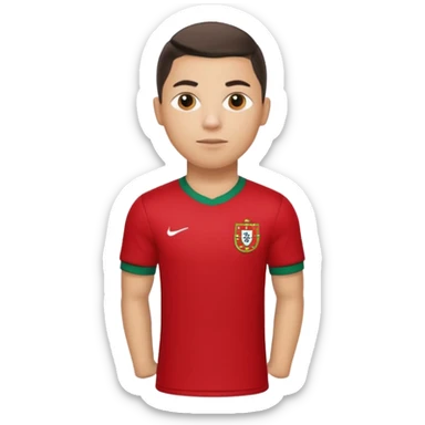 red Portugal Ronaldo shirt sticker