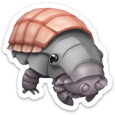 Lavender gray Pig armadillo isopod lobster shrimp fanned tail pig armadillo darth Vader face sticker