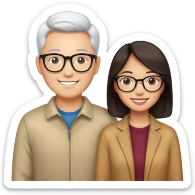 Show me an Asian American woman who loves a cool tall white guy with classes  sticker