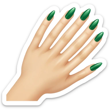 green fingernail, manicure sticker