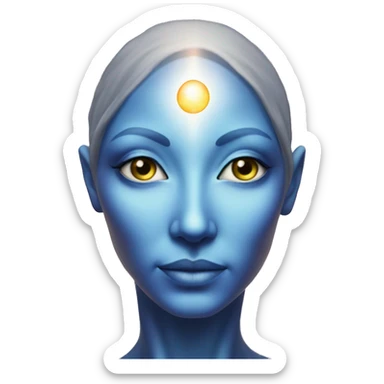 Pleiadian alien woman female third eye sticker
