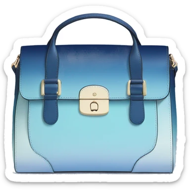 Realistic dark blue to light blue ombre kate spade satchel purse.  sticker