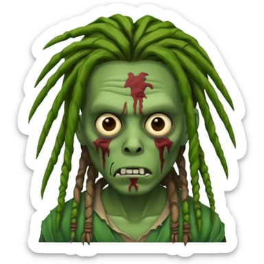 zombie osamason with dreads green skin sticker