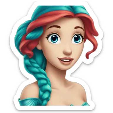 ariel-the little mermaid-blue eyed sticker