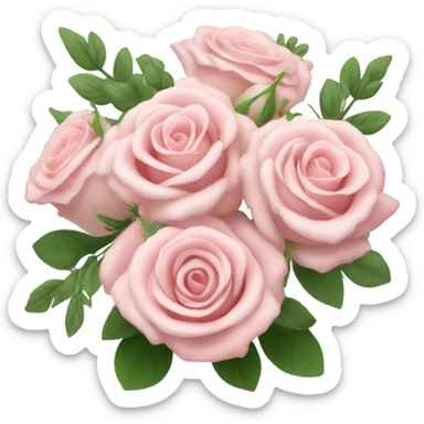 bouquet of pastel pink roses sticker