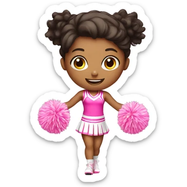 a cheerleader girl with pink pom poms sticker
