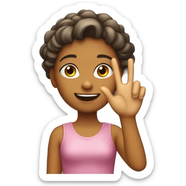 Girl flipping her hand with a sparkle by her hand, like an enthusiastic "whatever!" sticker