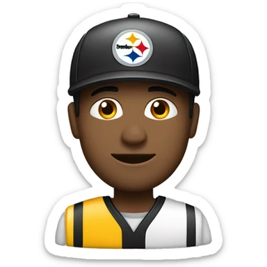 White Industrial worker wearing Pittsburgh Steelers hat sticker