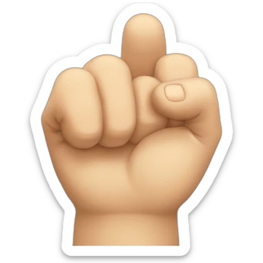 do a fist with a thumb wrapped from the other fingers sticker