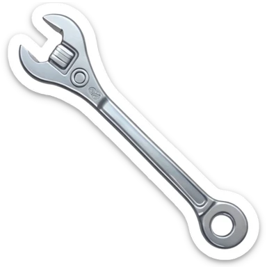 Adjustable wrench, emoji style, with professional lighting, no face on objects, white background sticker