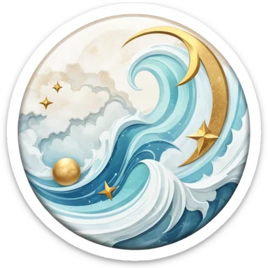 Epic divine celestial marble aesthetic-scenic-Deco sticker