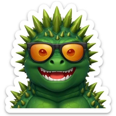 Godzilla wearing sunglasses sticker