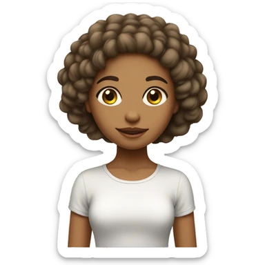 menina com cabelo comprido liso pele bege sticker