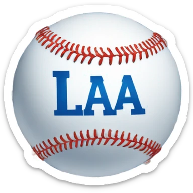 Blue Baseball with the letters (LA) in the center of the ball in white  sticker