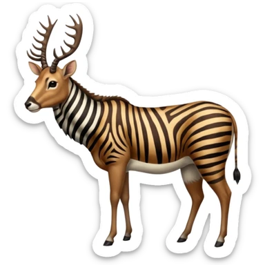 Wildebeest-Deer-zebra-bull-gazelle-fusion-animal-hybrid-creature, full body sticker
