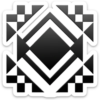 Black and white squares sticker