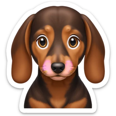 dachshund facing forwards, head and shoulders sticker