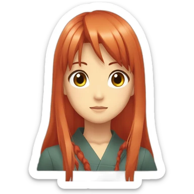 Asuka langley soryu with full hair sticker