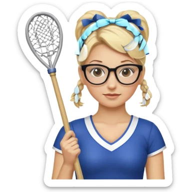  Sexy Dominatrix blonde hair and glasses full body with whip in a cheerleaders outfit  hair ties back sticker