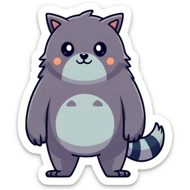 Pastel watercolor furry creature in a misty forest sticker