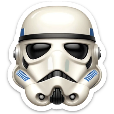 cartoon-style TK421 stormtrooper. Generate it to show the face has an expression like he made a mistake. Similar to a grimace face sticker