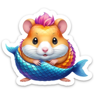 mermaid hamster sticker