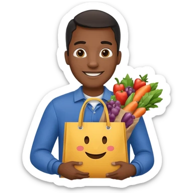 Market Shopper black man sticker