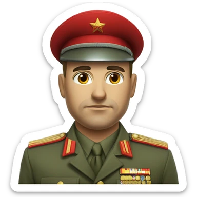 realistic ussr soldier serious with military takes sticker