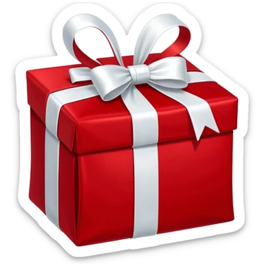 red Christmas bag with red gift boxes with white bows sticker