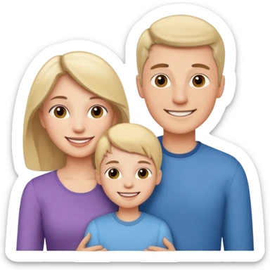 Couple of married man and woman with one kid teenager  sticker
