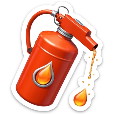 simple red gasoline canister plain pouring orange drops sticker
