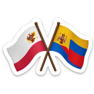 Two flags. Russian flag and Spanish flag  sticker