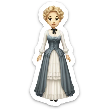 white woman galora in Victorian dress elegant, full body sticker