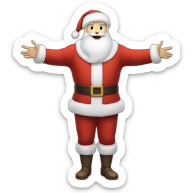 Full height Actively gesturing with hands pale skin Santa Claus sticker