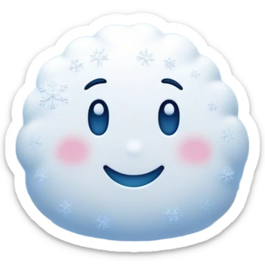 Cinematic Realistic Snow Emoji, Soft and delicate, with fluffy snowflakes drifting gently to the ground. The snow blankets the landscape in a peaceful, serene hush, creating a calm and sparkling atmosphere. Soft glowing outline, capturing the essence of tranquility, winter beauty, and crisp, clean freshness in a scene of falling snow! sticker