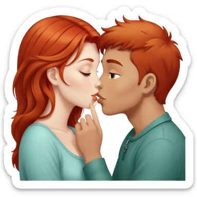 A red head - girls kisses Tatar boy  sticker