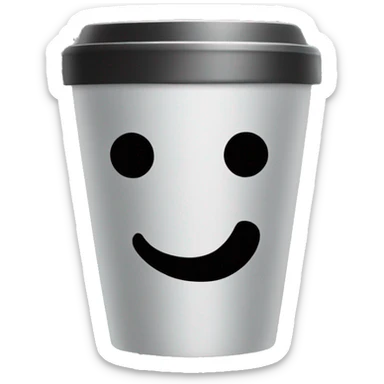 blacked out cup with a question mark sticker