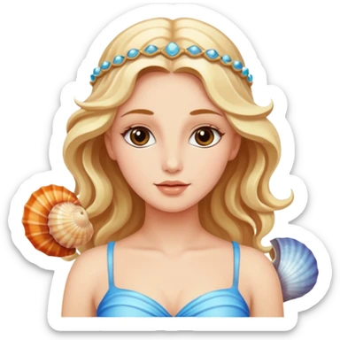 Aphrodite avec des coquillages  sticker